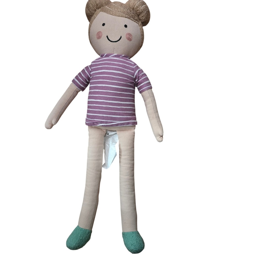 Pillowfort Target Decorative Plush Rag Doll Purple Striped Shirt 20 Inch Nursery